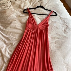 Coral maxi goddess dress size S